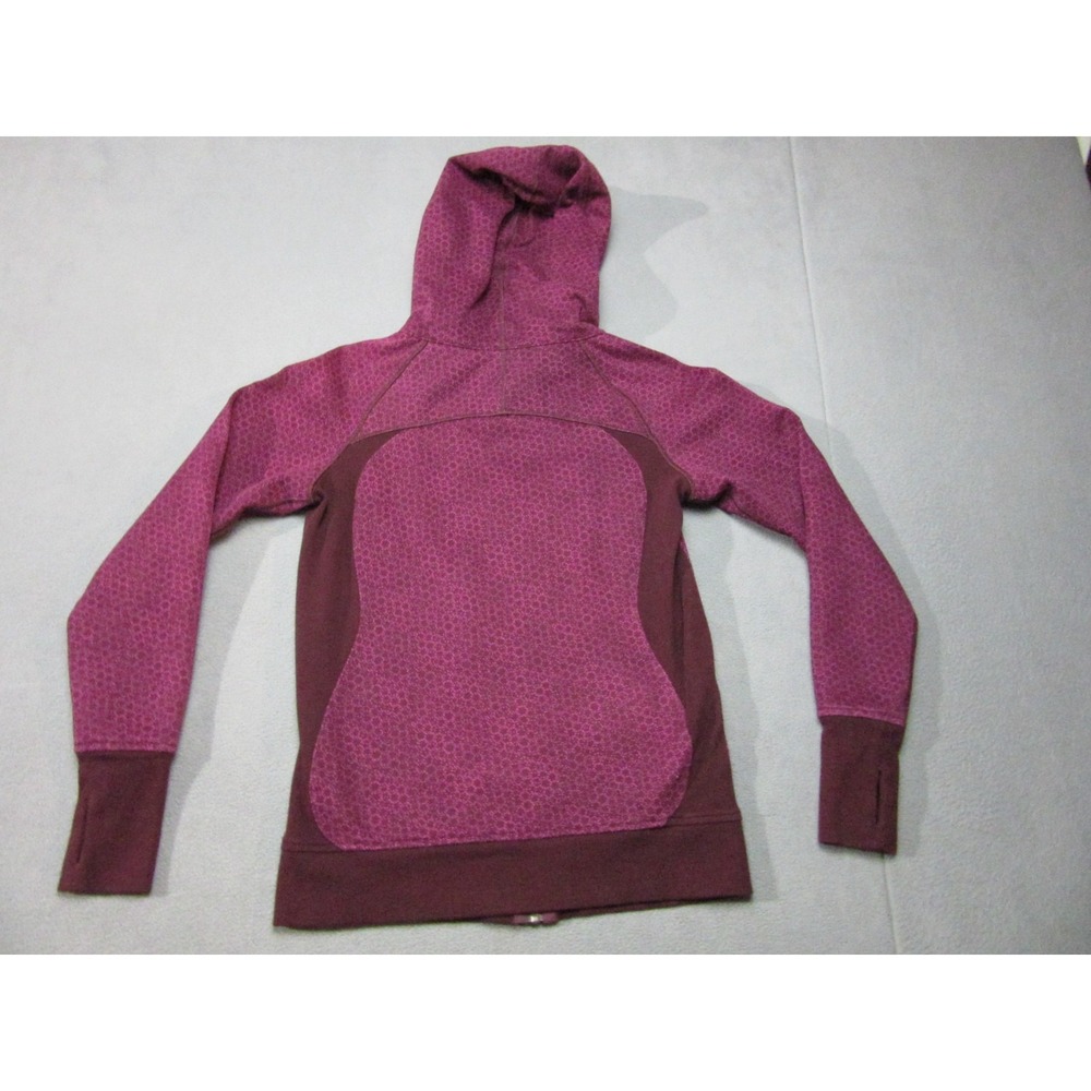 Lululemon Scuba Hoodie Womens 8 Purple Excellent Star Pixel Geometric III Zip - Picture 9 of 12